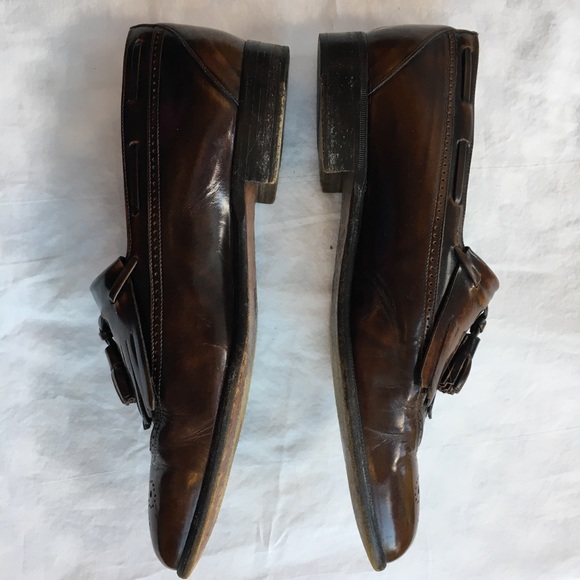 Bruno Magli Brown Leather Totus Tassel Loafers, 9.5W - Picture 3 of 9